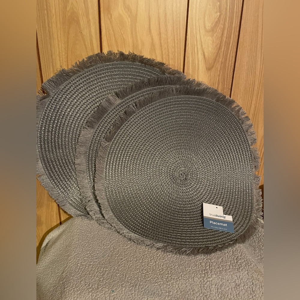 Threshold Gray Round Placemats (3)